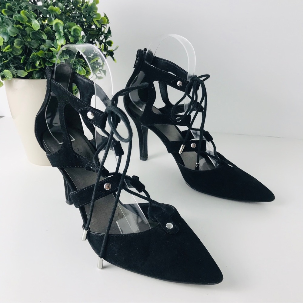 New Guess | lace up heels pointy toe